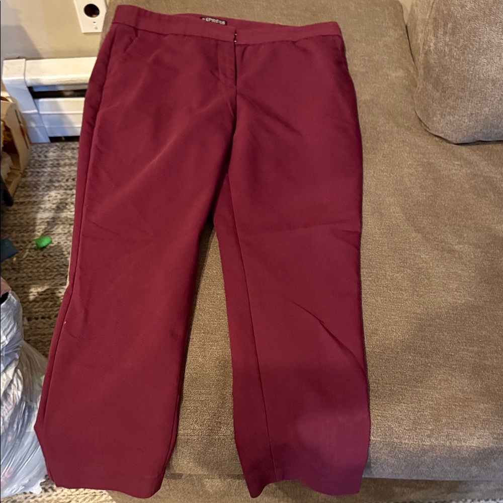 Express Columnist Deep Red Trousers Burgundy